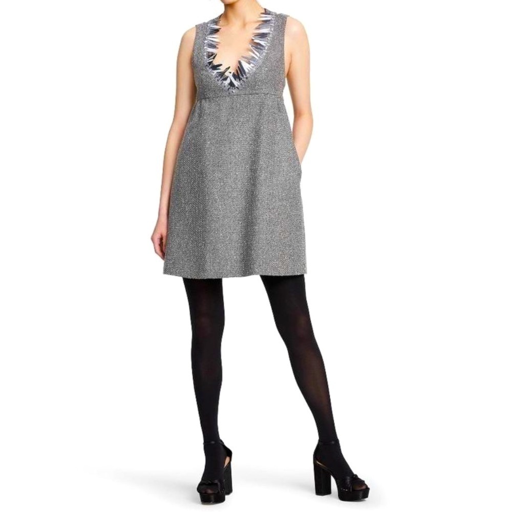 ANNA Sui medium NWT Tweed wool blend designer dress